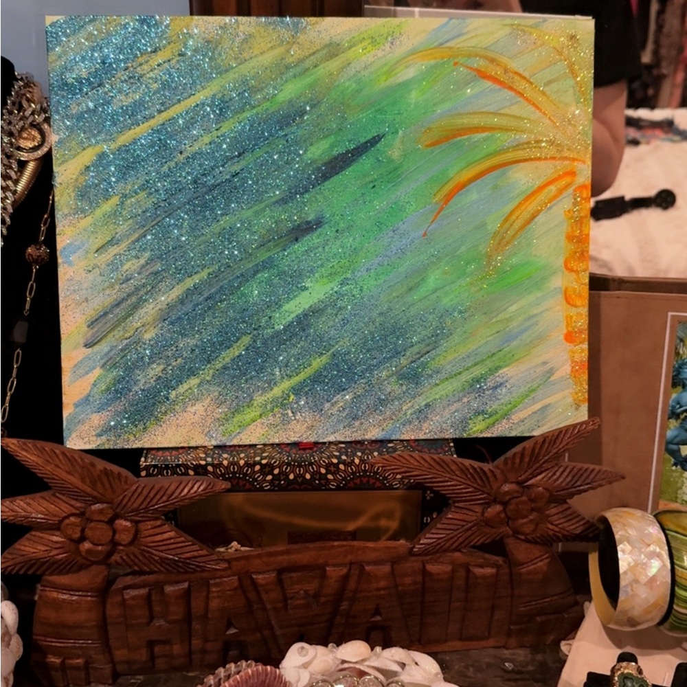 Vibrant Abstract Art Canvas - Blue and Green